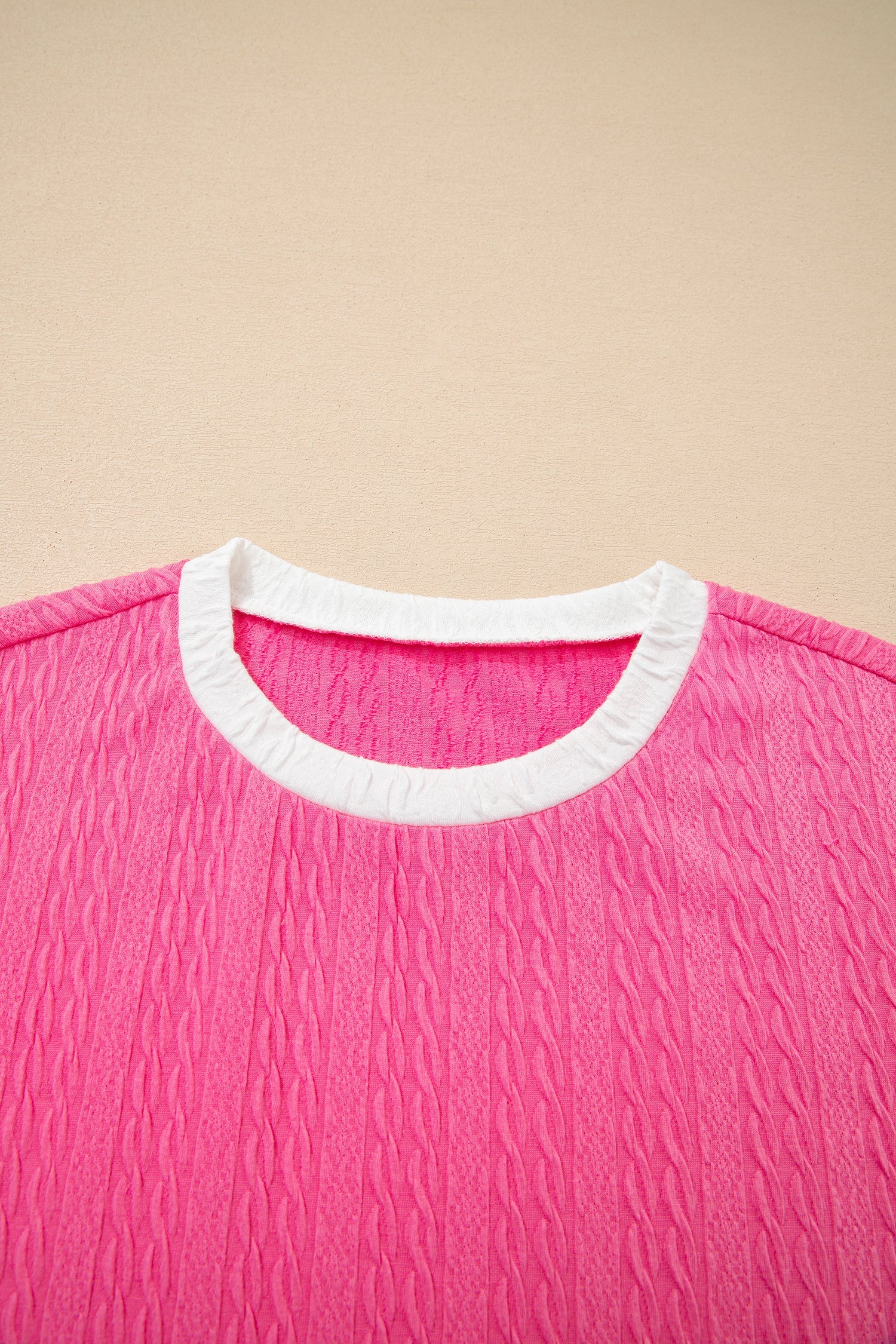 Textured Colorblock Tee & Drawstring Shorts Set