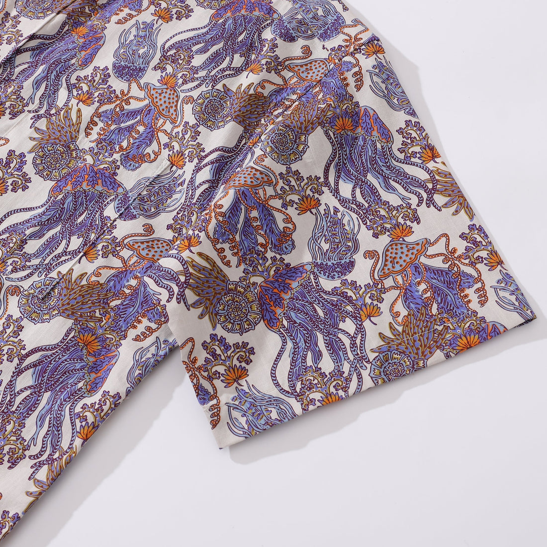 Men's Undersea World Print Cotton Hawaiian Shirt Short Sleeve