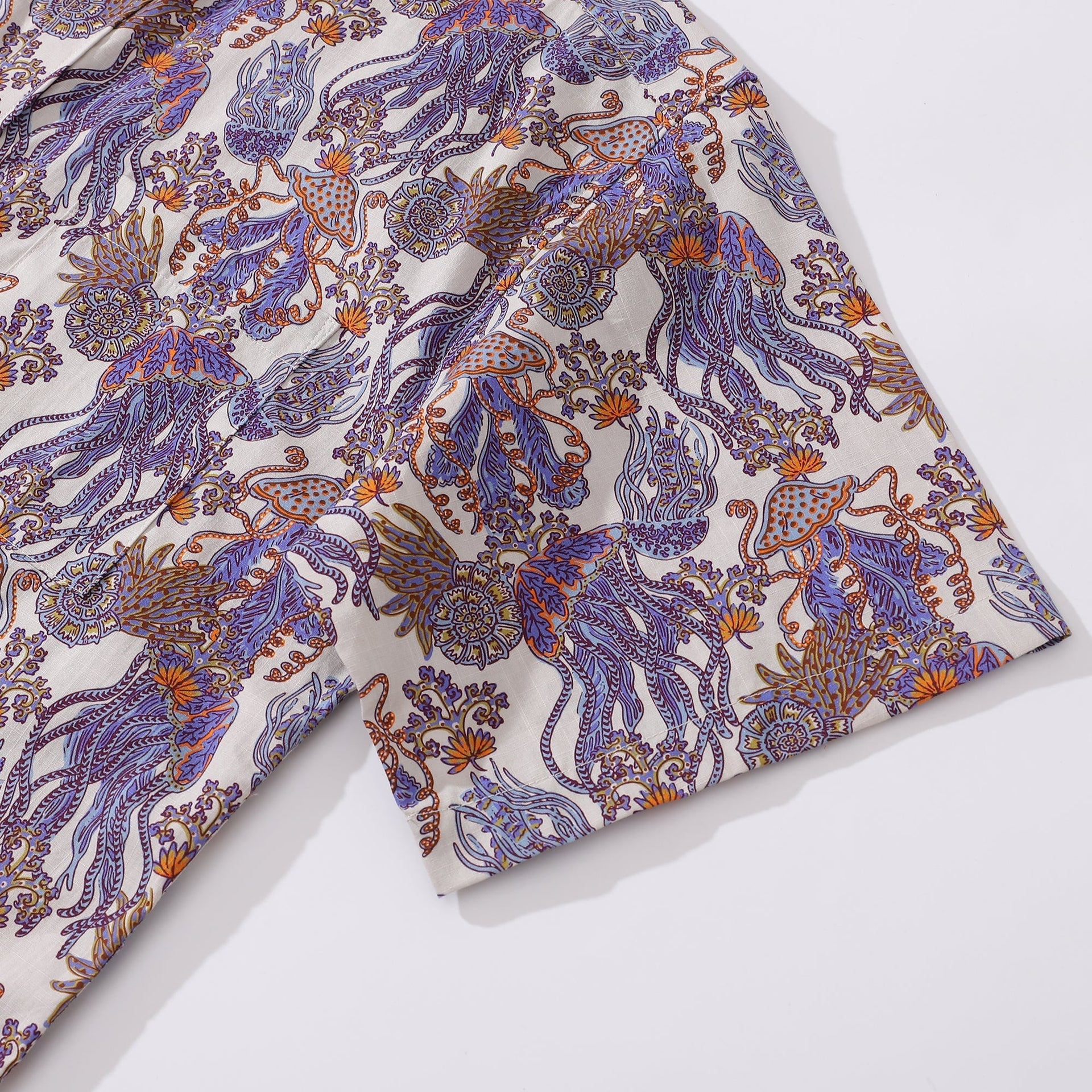 Men's Undersea World Print Cotton Hawaiian Shirt Short Sleeve