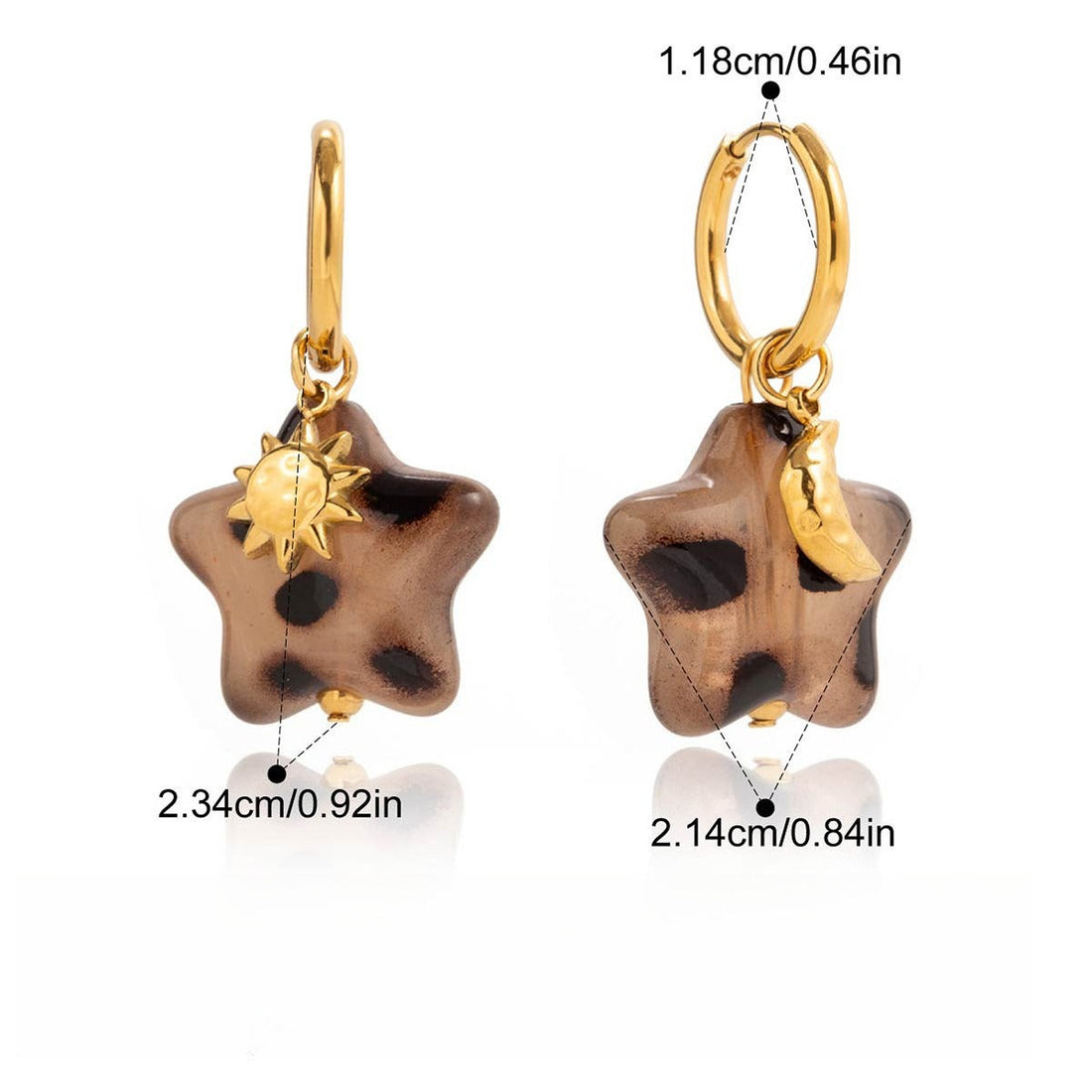 Sophisticated Titanium Steel Dangle Earrings Gold Autumn Aesthetic