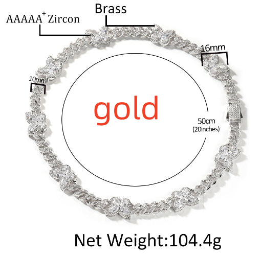 High-End Cuban Link Chain Necklace & Bracelet in Gold and Silver