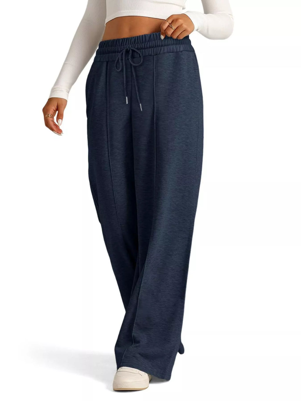 Women's Wide Leg Drawstring Lounge Pants with Pockets