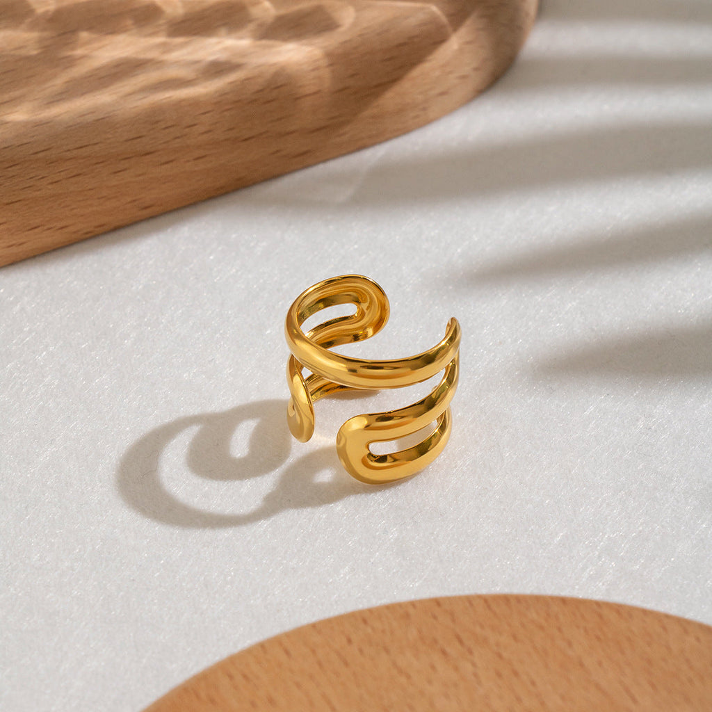 18K Gold plated Titanium Steel Ring For Women