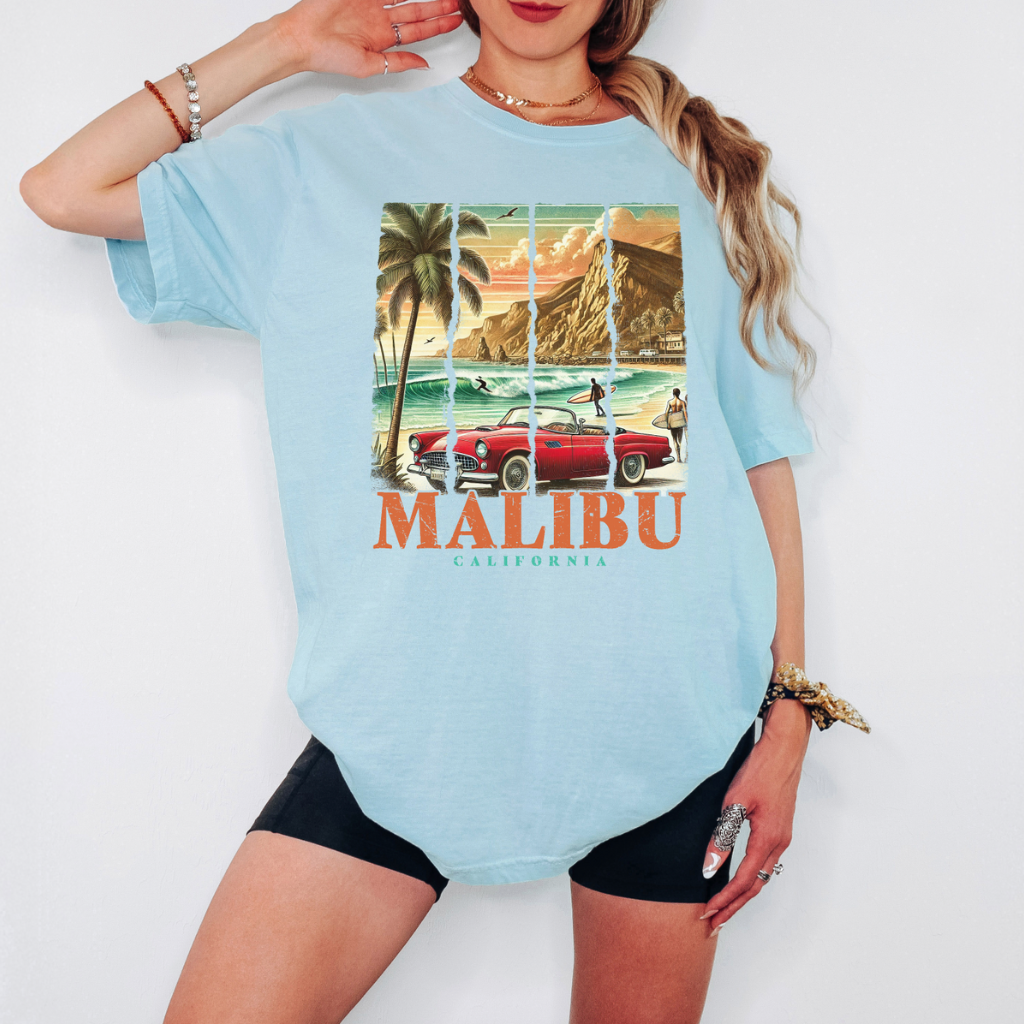 Postcard Paradise Vintage Travel Comfort Colors Tee