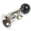 Classic vintage aluminum alloy air horn for bicycles in silver and black