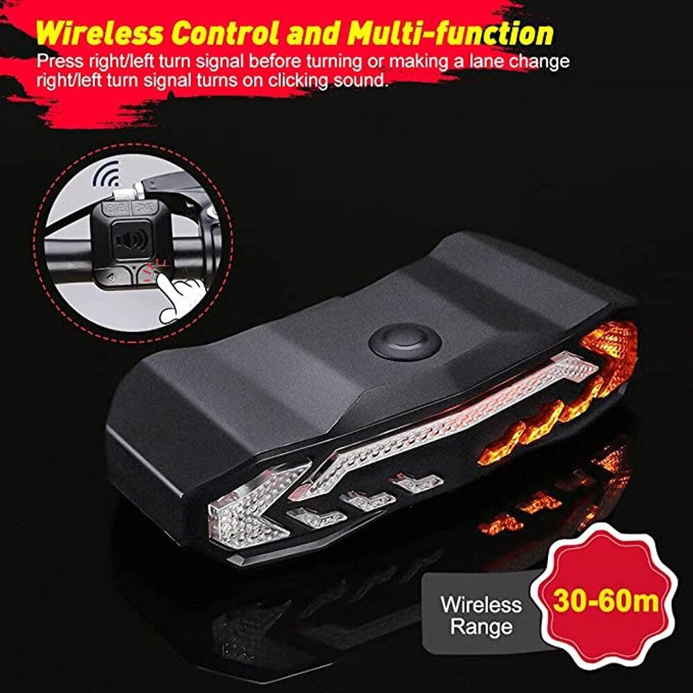 Anti-Theft Bike Alarm Taillight with Remote & Turn Signals