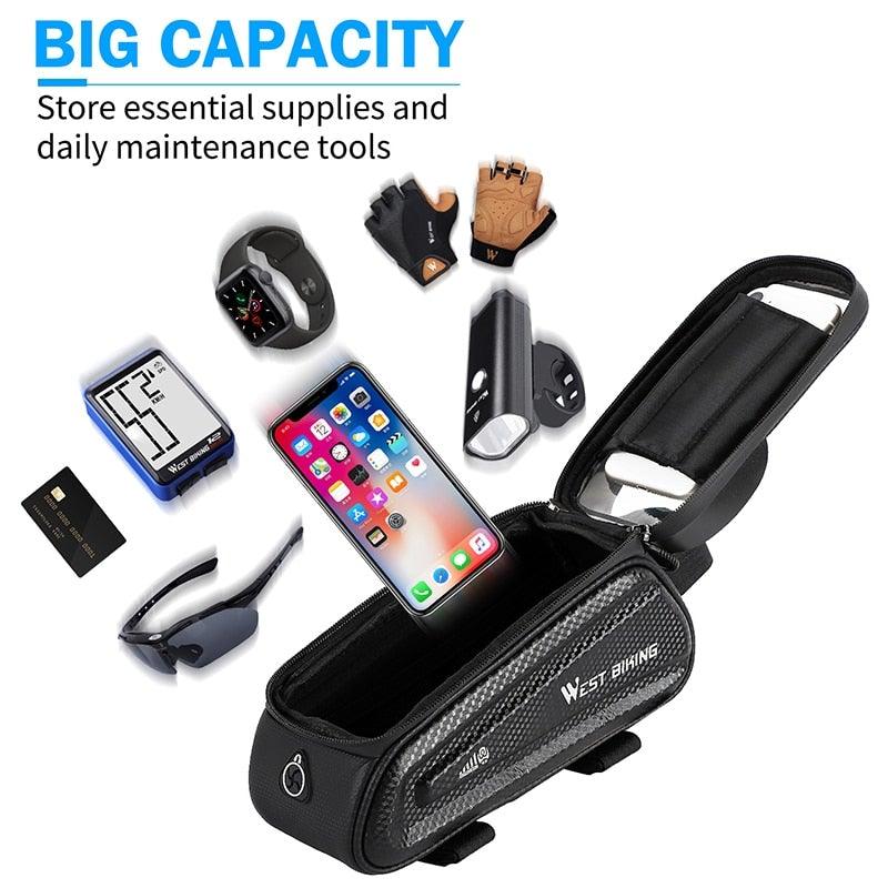 Adjustable Waterproof Bike Phone Bag - Touch Screen Top Tube