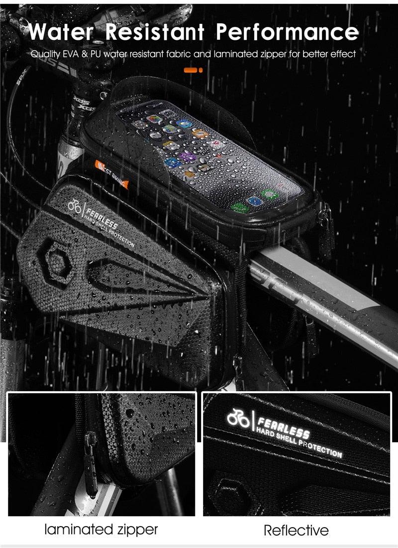Adjustable Waterproof Bike Phone Bag - Touch Screen Top Tube