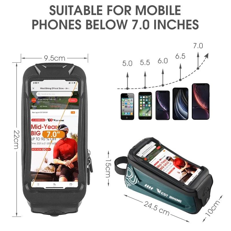 Adjustable Waterproof Bike Phone Bag - Touch Screen Top Tube