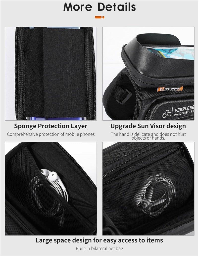 Adjustable Waterproof Bike Phone Bag - Touch Screen Top Tube