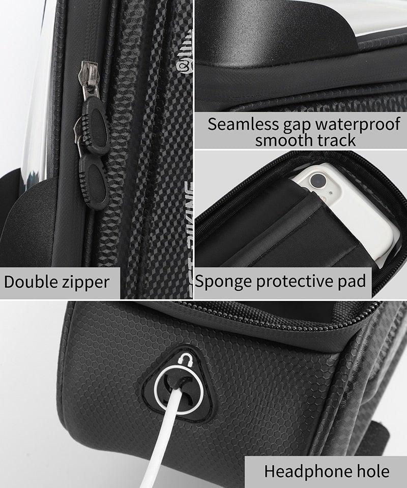 Adjustable Waterproof Bike Phone Bag - Touch Screen Top Tube