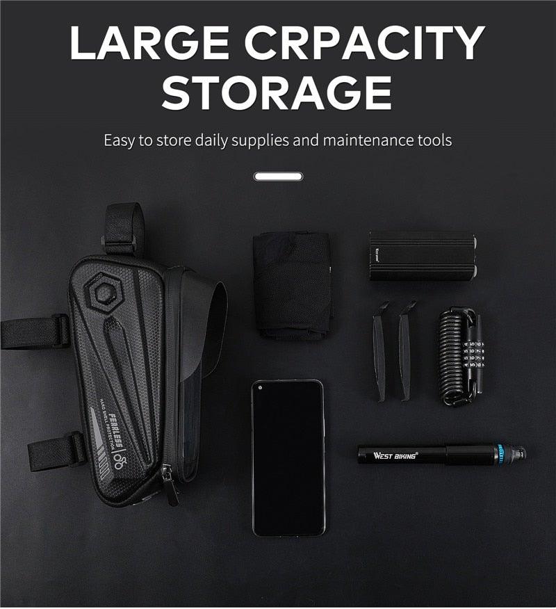 Adjustable Waterproof Bike Phone Bag - Touch Screen Top Tube