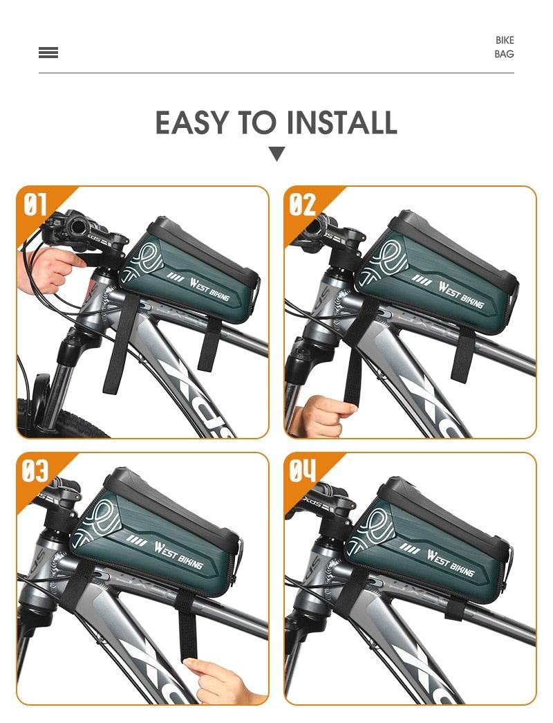 Adjustable Waterproof Bike Phone Bag - Touch Screen Top Tube