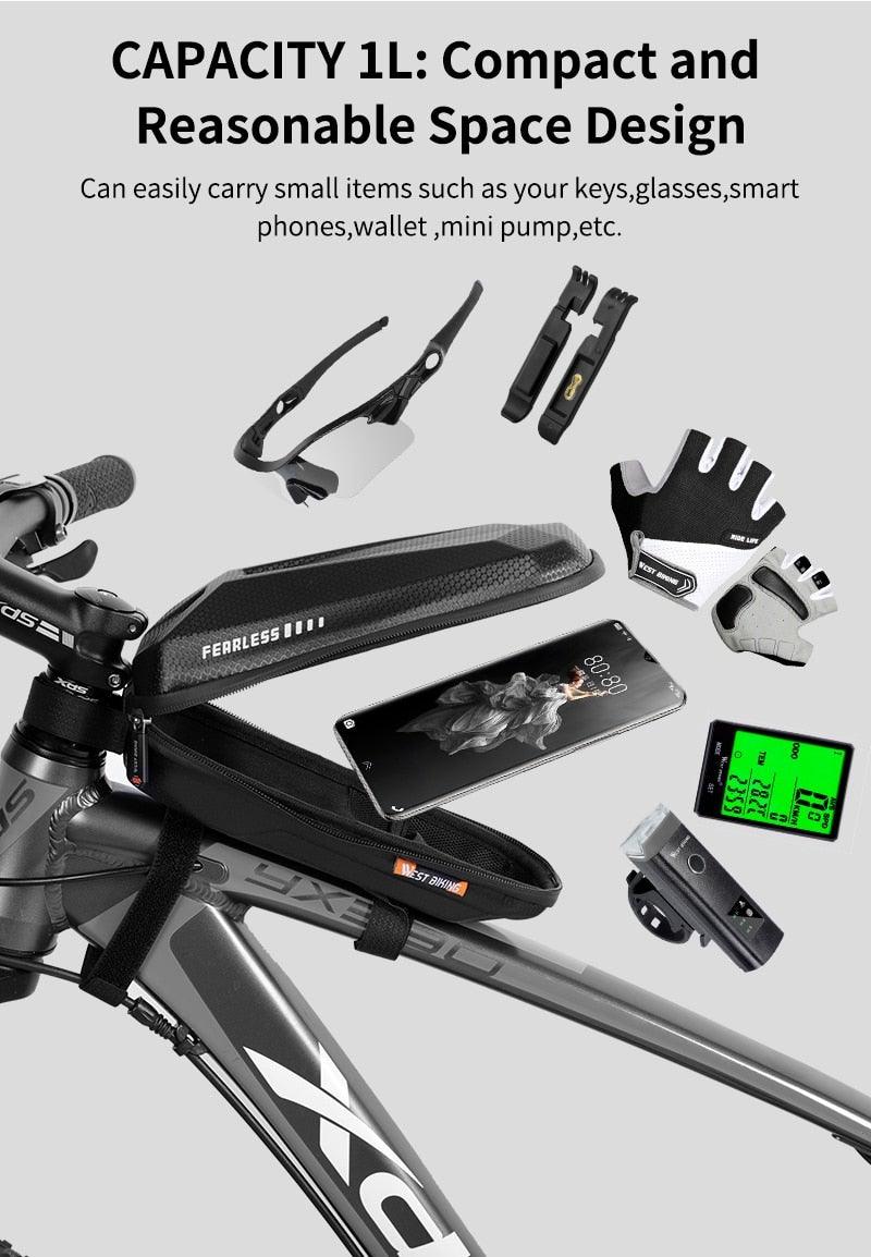 Adjustable Waterproof Bike Phone Bag - Touch Screen Top Tube