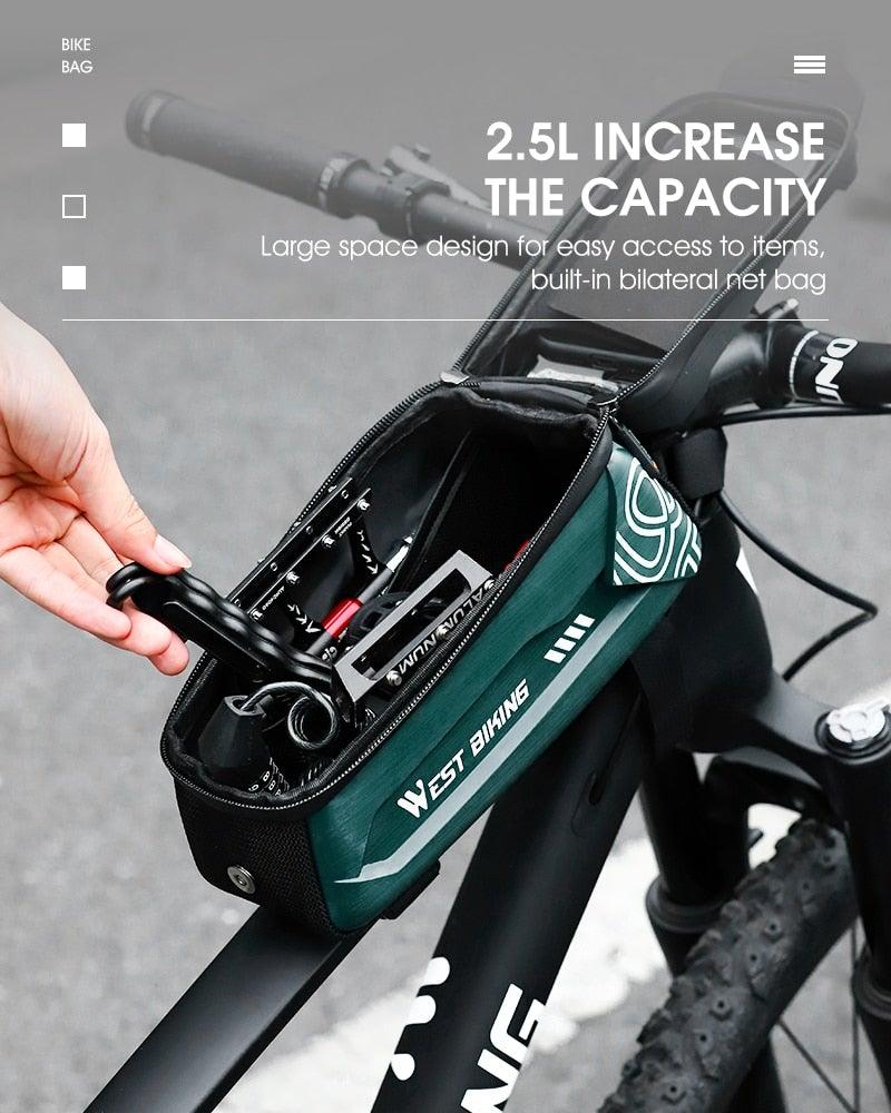 Adjustable Waterproof Bike Phone Bag - Touch Screen Top Tube