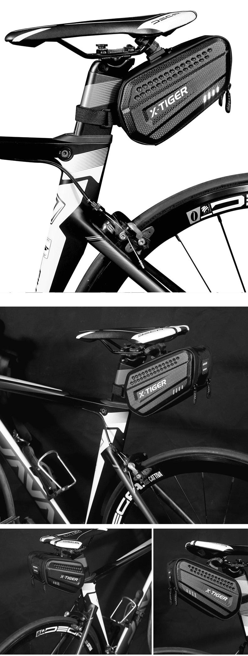 1.2L Waterproof Bike Seat Post Bag - Under-Seat Storage Pouch