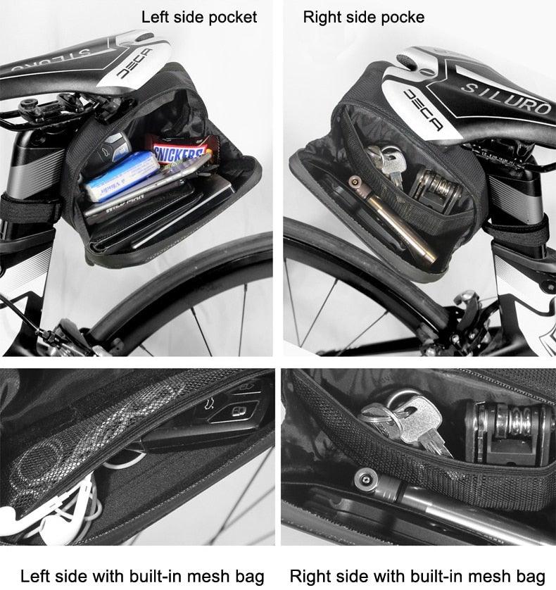 1.2L Waterproof Bike Seat Post Bag - Under-Seat Storage Pouch