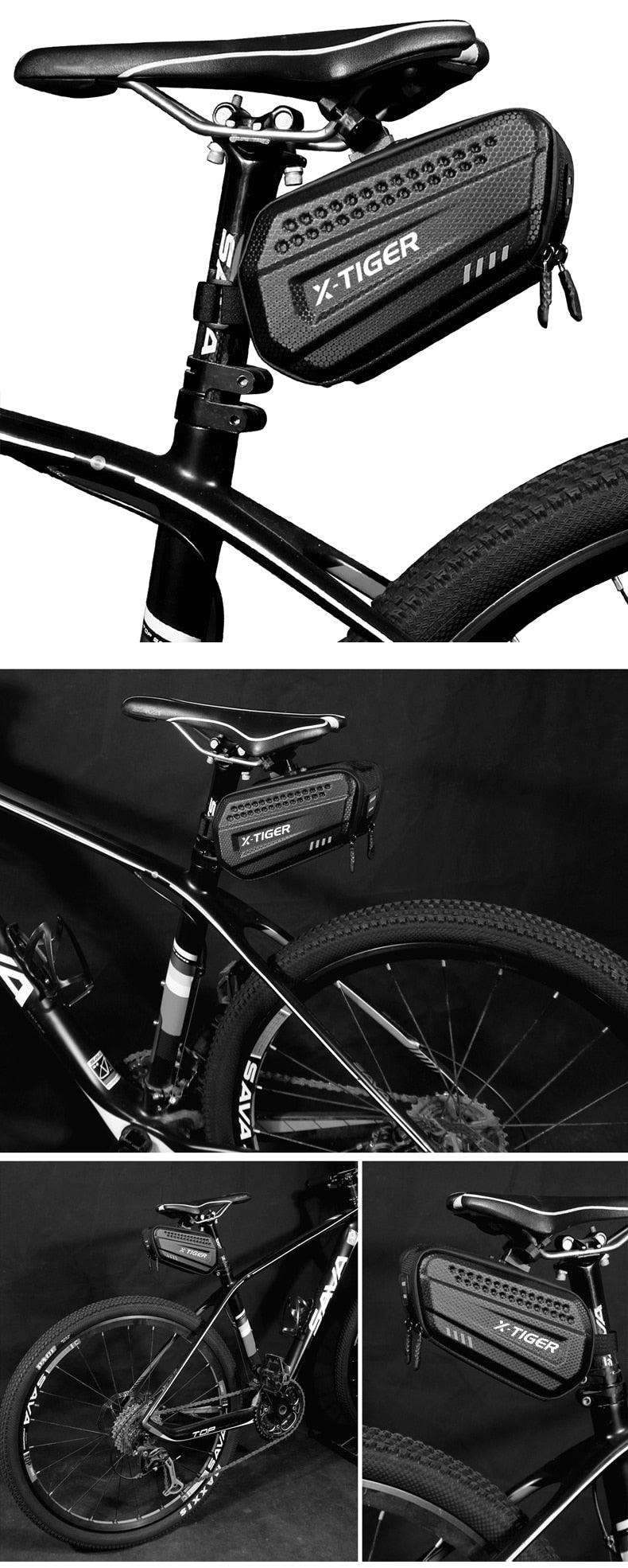 1.2L Waterproof Bike Seat Post Bag - Under-Seat Storage Pouch