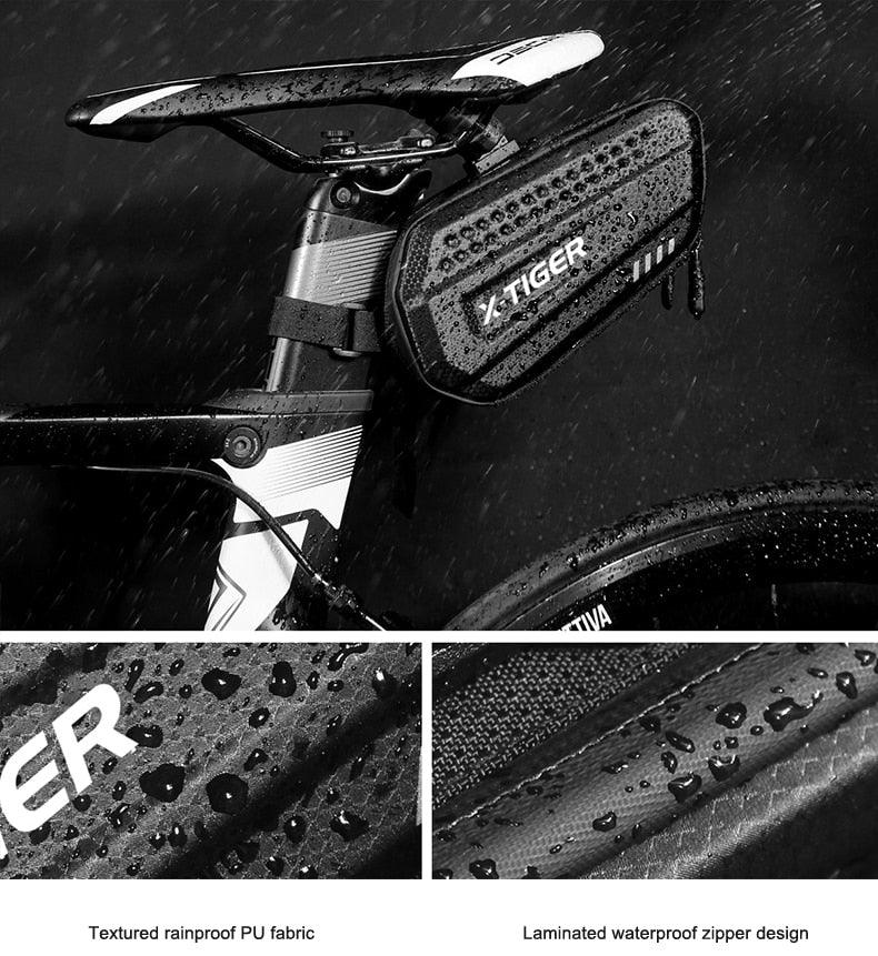 1.2L Waterproof Bike Seat Post Bag - Under-Seat Storage Pouch