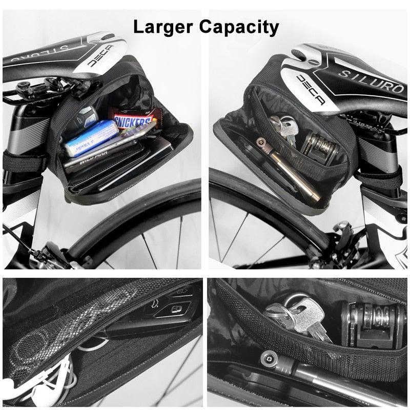 1.2L Waterproof Bike Seat Post Bag - Under-Seat Storage Pouch