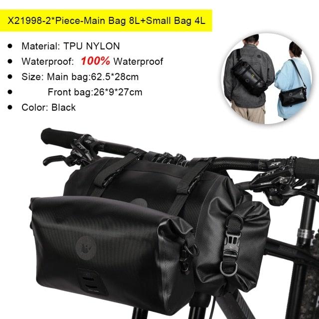 Waterproof Bike Handlebar Bag - Large Capacity 2-Piece Set
