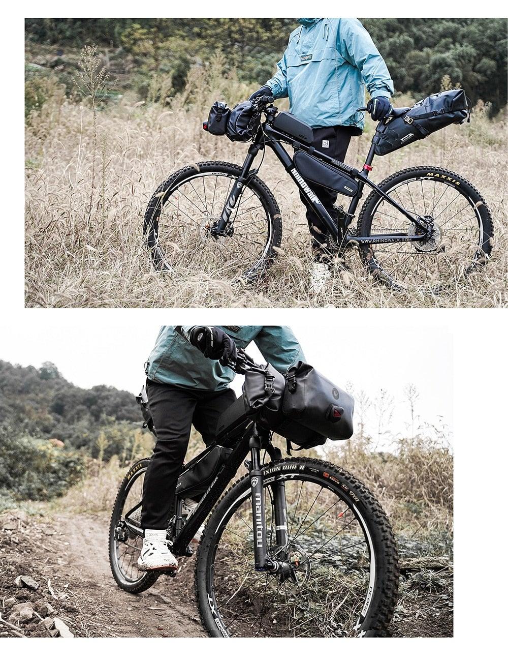 Waterproof Bike Handlebar Bag - Large Capacity 2-Piece Set