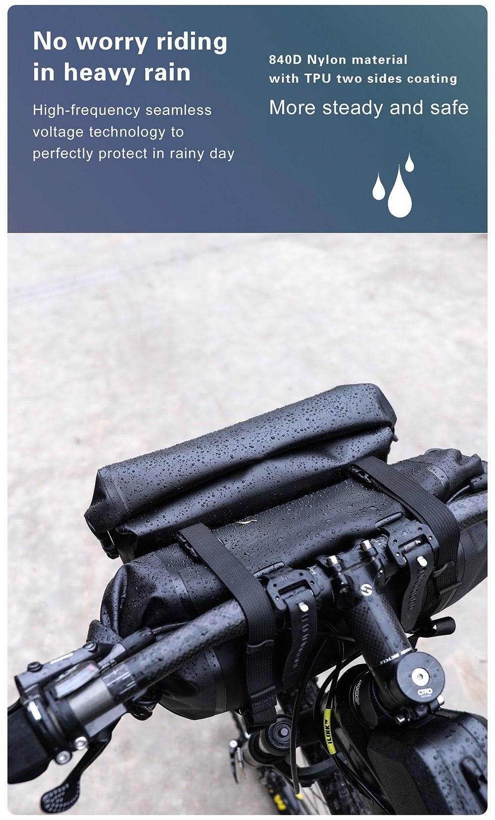 Waterproof Bike Handlebar Bag - Large Capacity 2-Piece Set