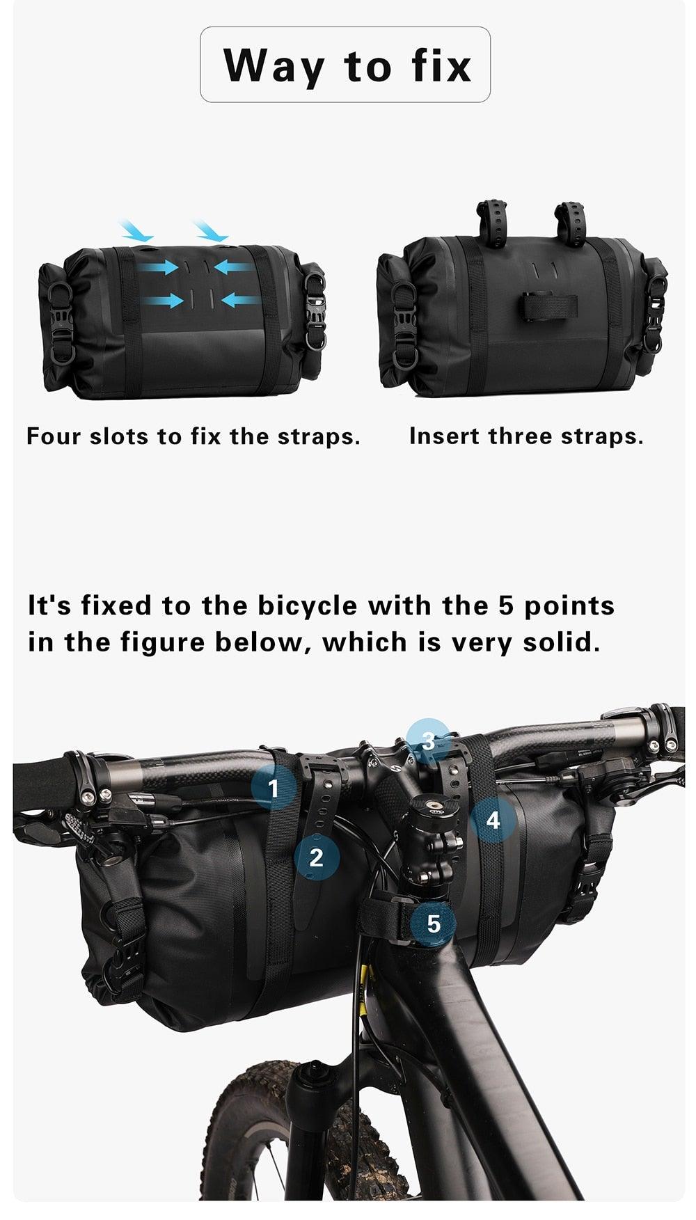 Waterproof Bike Handlebar Bag - Large Capacity 2-Piece Set