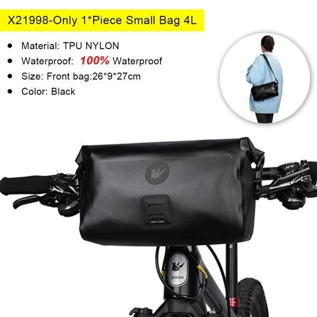 Waterproof Bike Handlebar Bag - Large Capacity 2-Piece Set