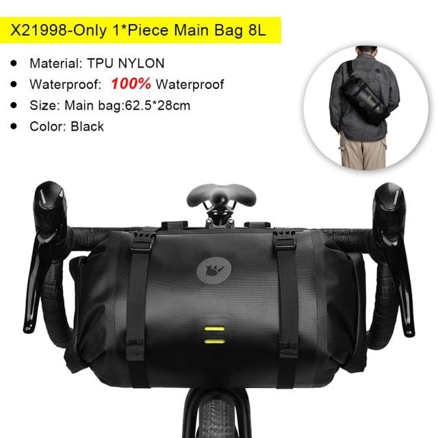 Waterproof Bike Handlebar Bag - Large Capacity 2-Piece Set
