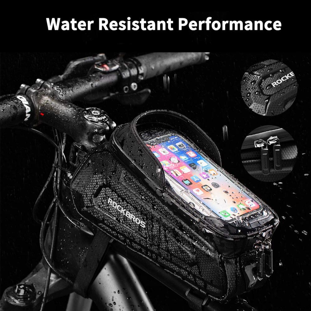 Waterproof Bike Frame Bag with Touch Screen Phone Case - Black