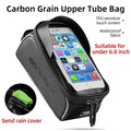 Waterproof Bike Frame Bag with Touch Screen Phone Case - Black