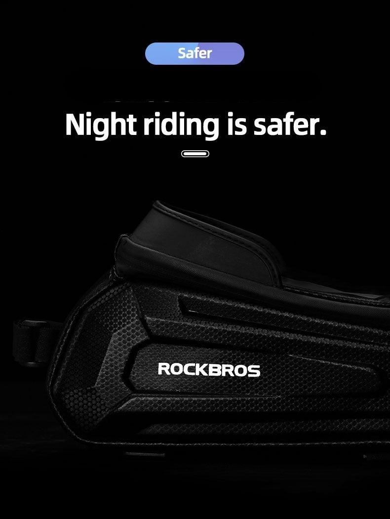 Waterproof Bike Frame Bag with Touch Screen Phone Case - Black