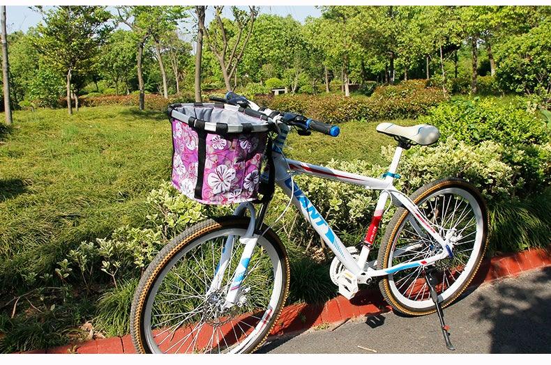 Detachable Front Handlebar Bicycle Basket and Pet Carrier