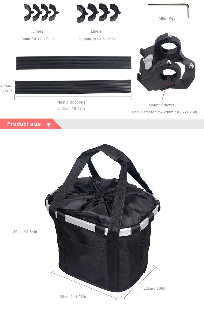 Detachable Front Handlebar Bicycle Basket and Pet Carrier