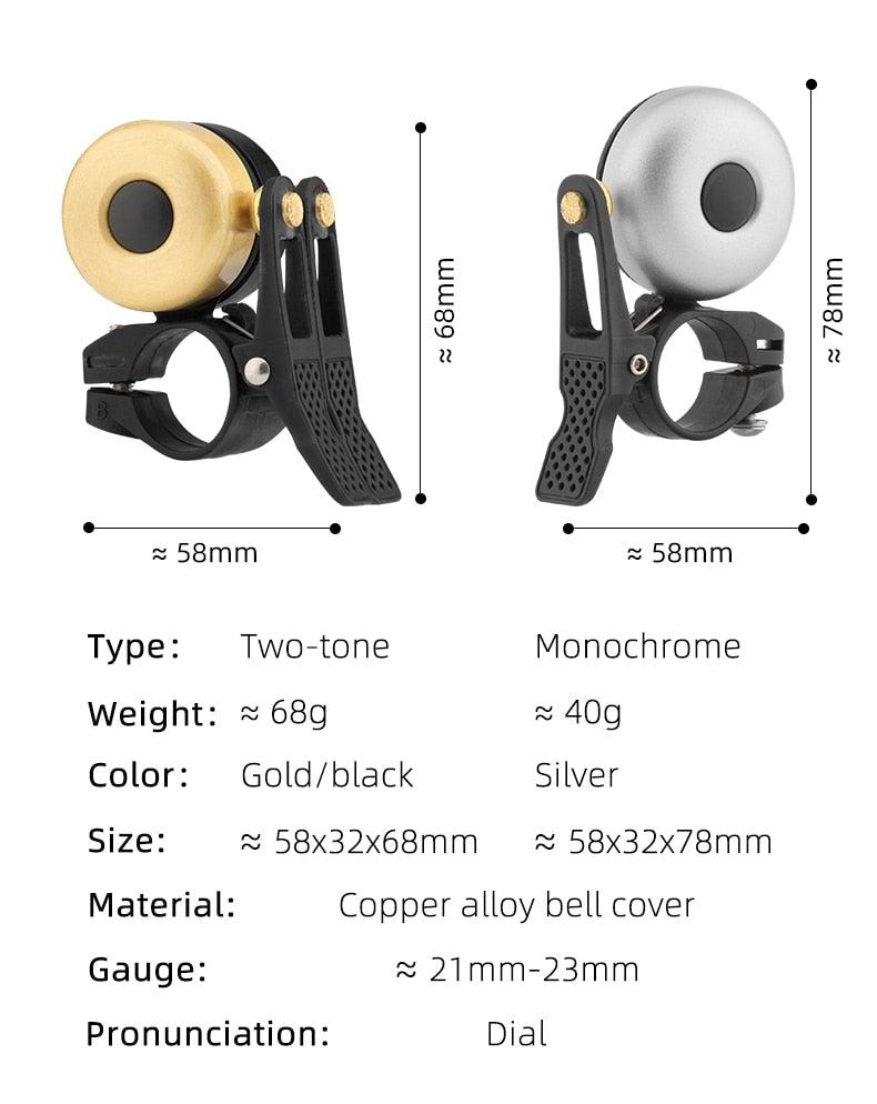 Classical All-Metal Bicycle Handlebar Bell for Road Bikes