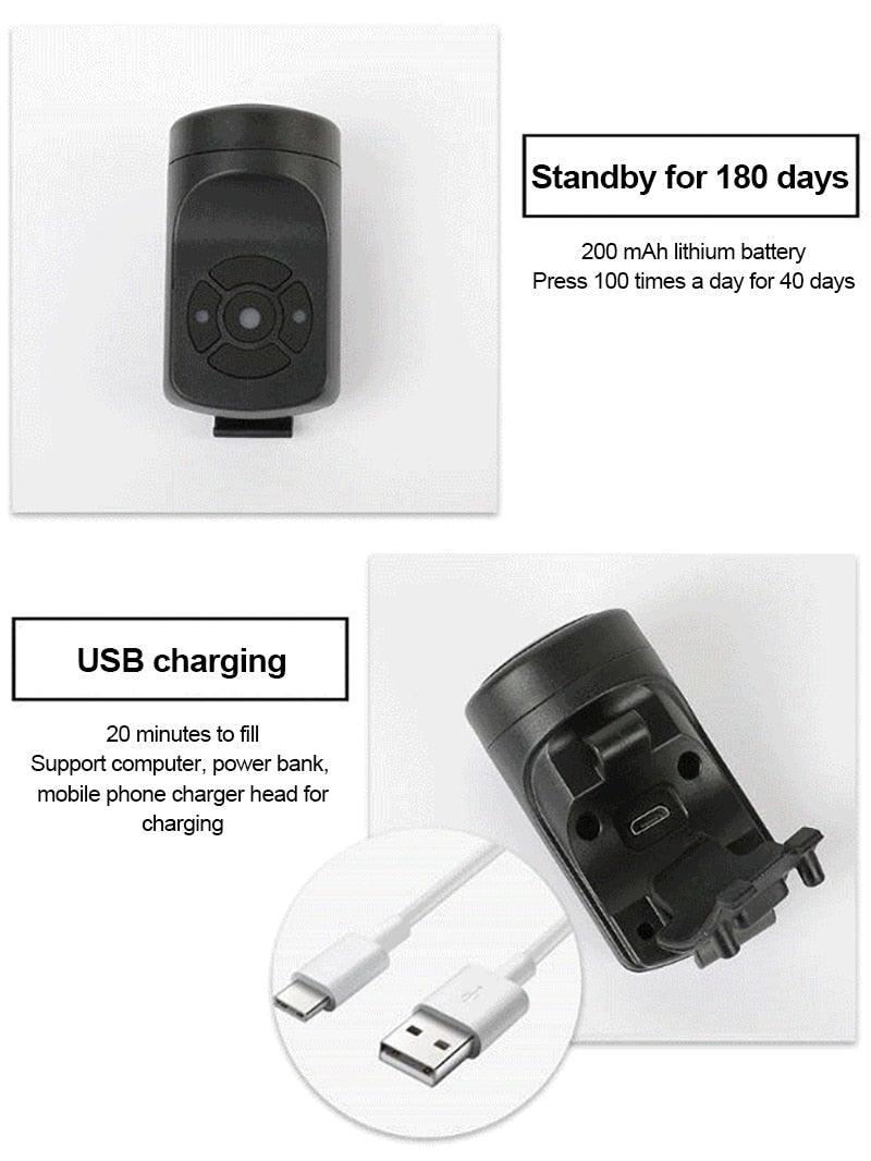 Electric Bicycle Horn USB Rechargeable Loud Alert Cycling Alarm