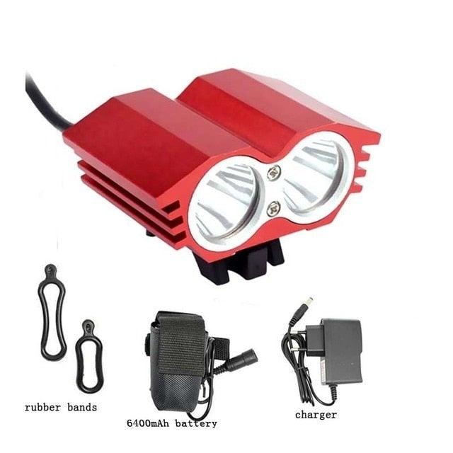 Super Bright USB Rechargeable LED Bike Light with 6400mAh Battery