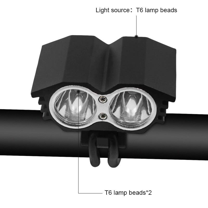 Super Bright USB Rechargeable LED Bike Light with 6400mAh Battery