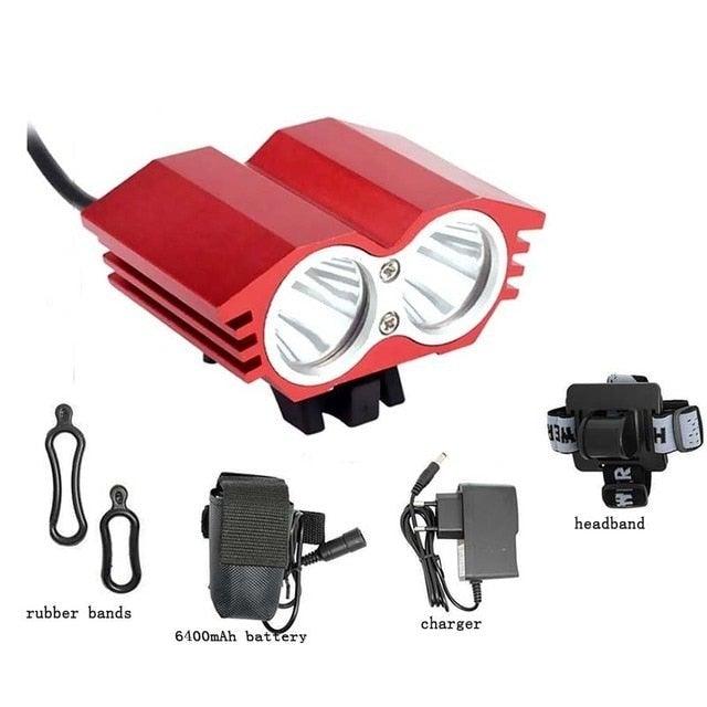Super Bright USB Rechargeable LED Bike Light with 6400mAh Battery