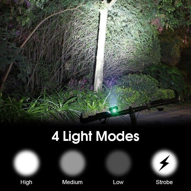 Super Bright USB Rechargeable LED Bike Light with 6400mAh Battery