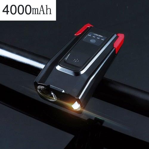 800 Lumen USB Rechargeable Bike Headlight with Integrated Horn