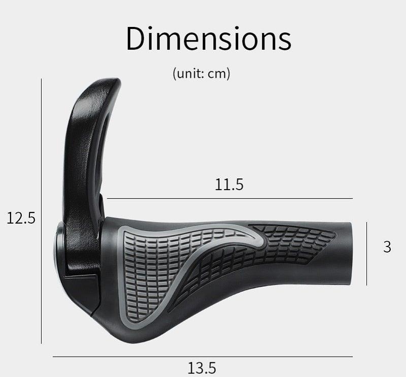 Anti-Skid Mountain Bike Grips with Dual Aluminum Lock-On Clamps