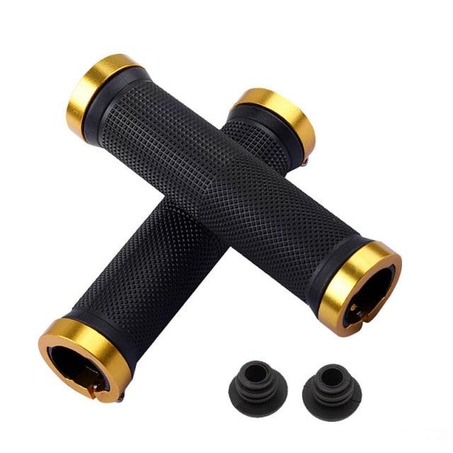 Anti-Skid Mountain Bike Grips with Dual Aluminum Lock-On Clamps
