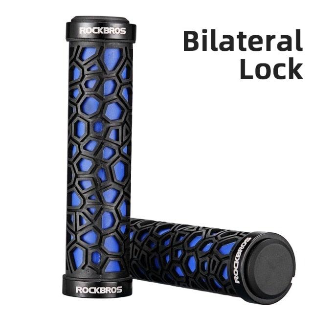 Anti-Skid Mountain Bike Grips with Dual Aluminum Lock-On Clamps