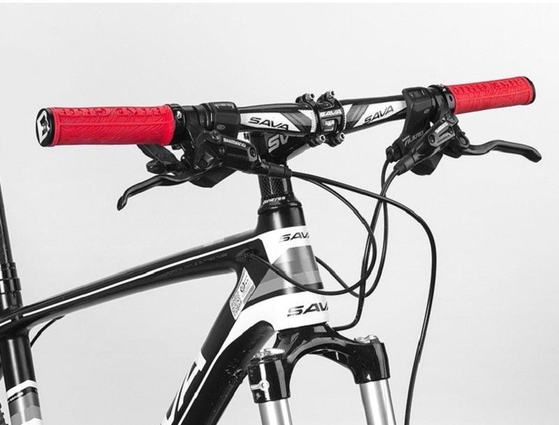 Anti-Skid Mountain Bike Grips with Dual Aluminum Lock-On Clamps