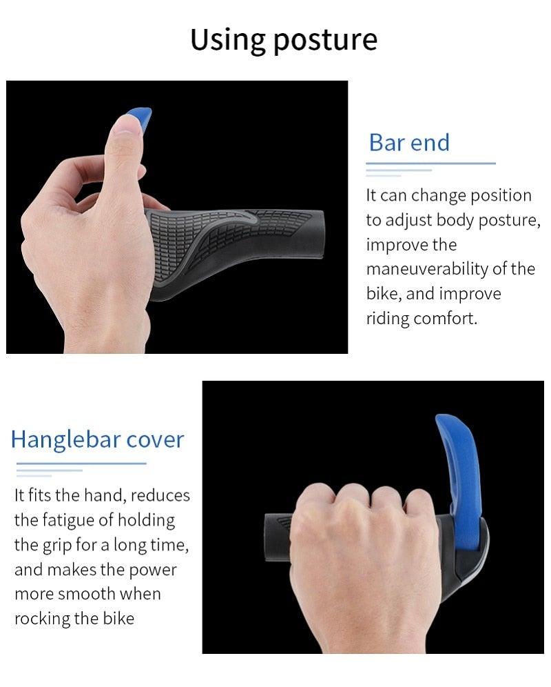 Anti-Skid Mountain Bike Grips with Dual Aluminum Lock-On Clamps
