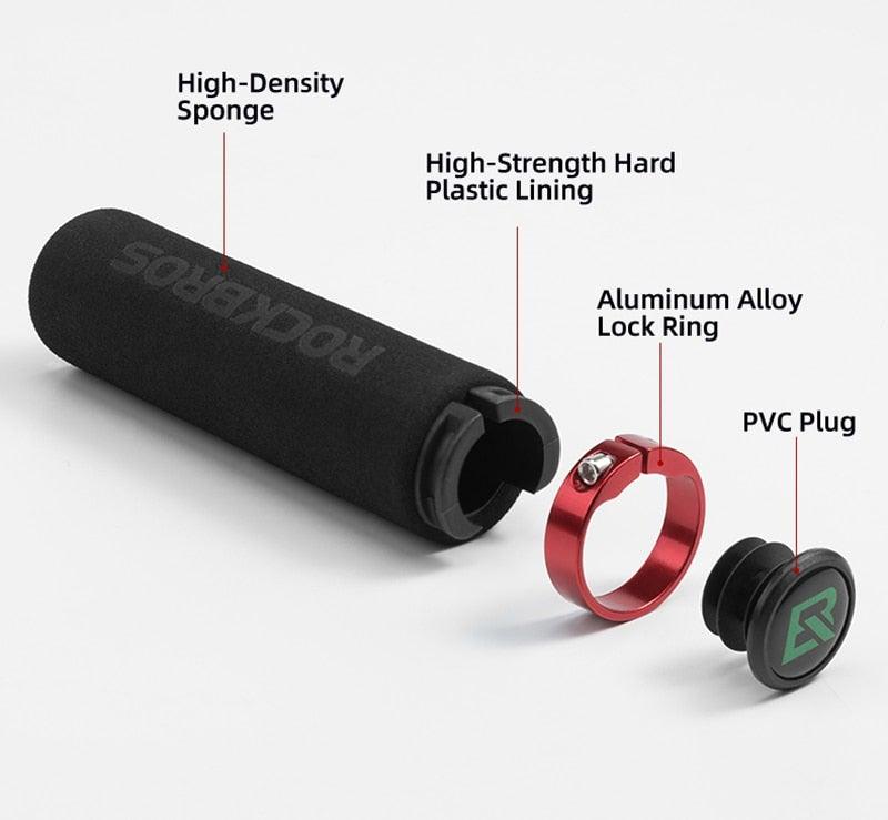 Anti-Skid Mountain Bike Grips with Dual Aluminum Lock-On Clamps