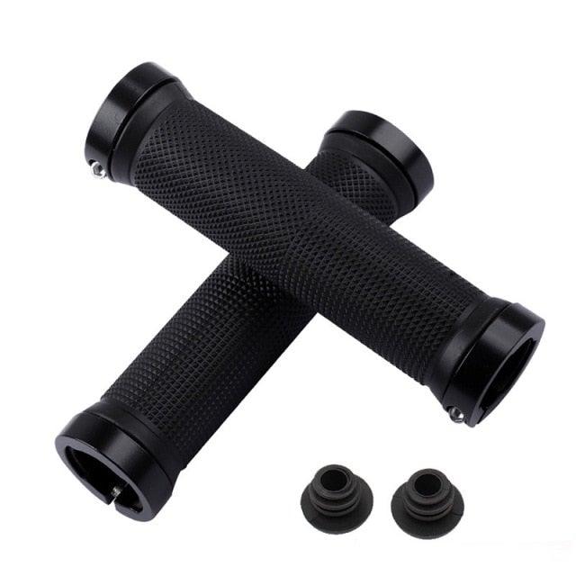 Anti-Skid Mountain Bike Grips with Dual Aluminum Lock-On Clamps