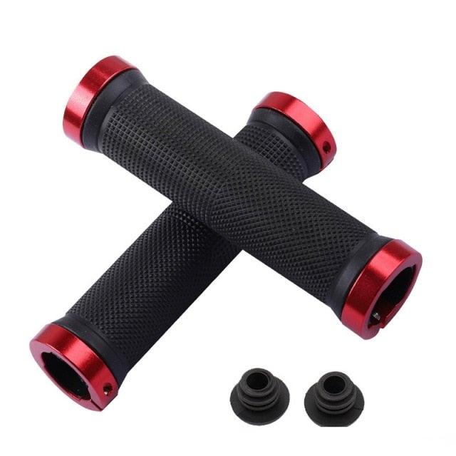Anti-Skid Mountain Bike Grips with Dual Aluminum Lock-On Clamps